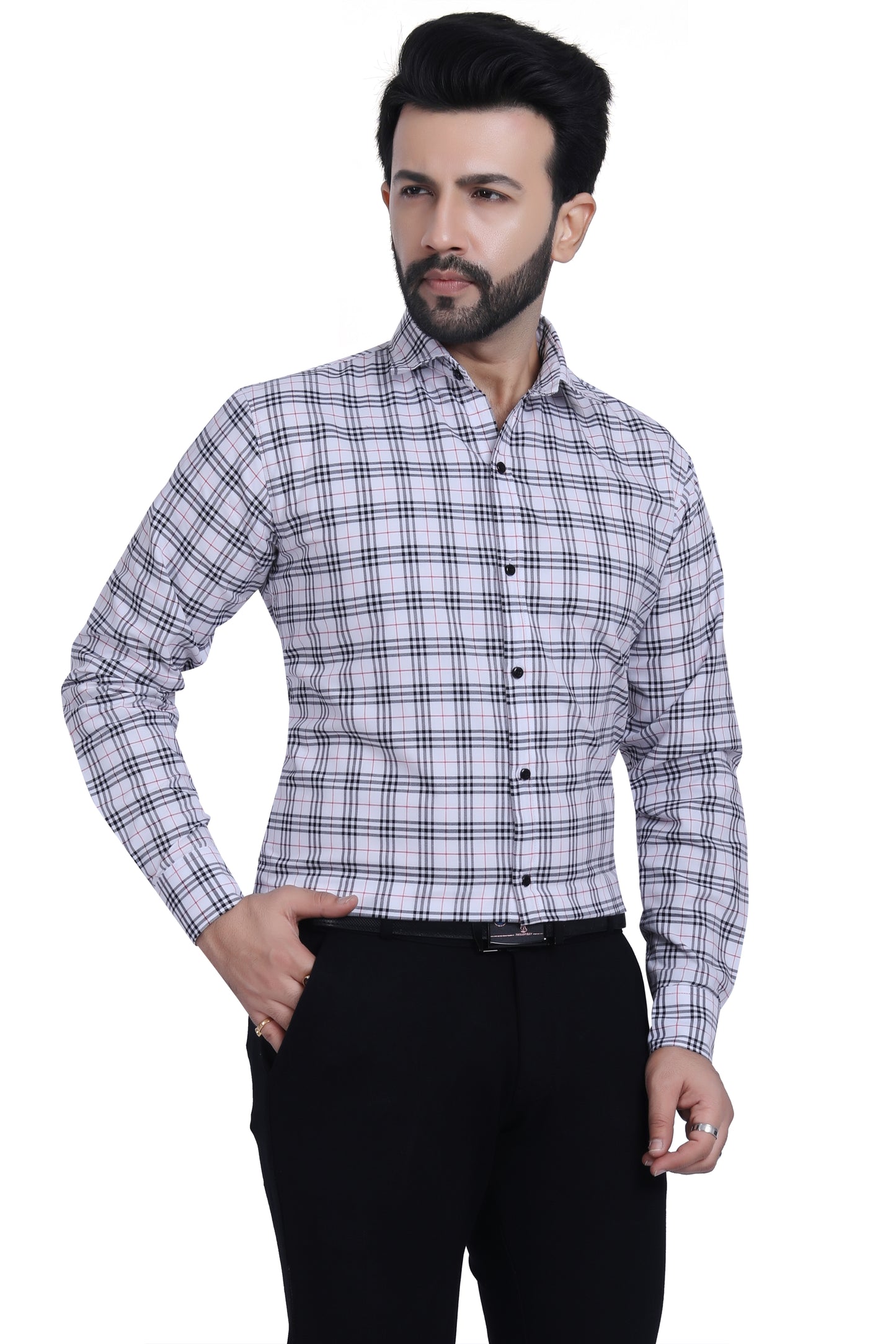 White Small Checks Shirt