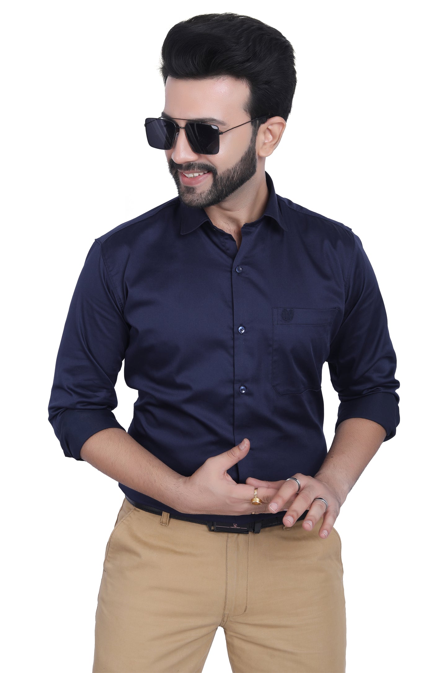 CLASSIC DEEP NAVY BLUE LYCRA SHIRT